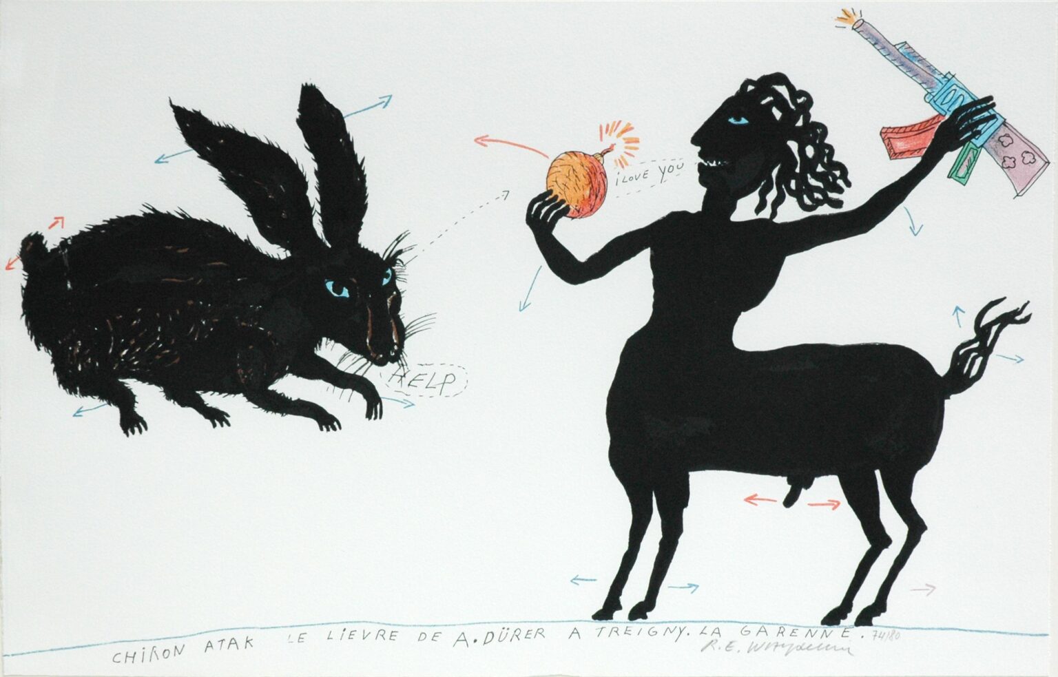 Chiron atak le lievre de A. D&uuml;rer - Raymond E. Waydelich 