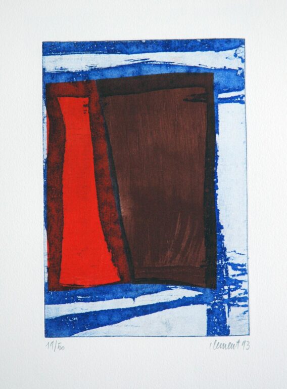 Sans titre (rouge, bleu et marron) - Alain Clément 