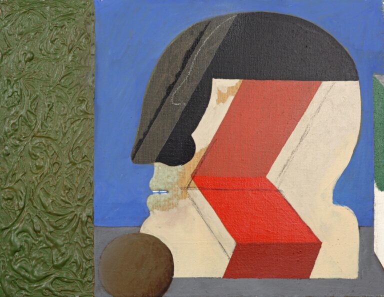 Kopfstilleben mit Relieftapete (für H.H.) - Horst Antes 