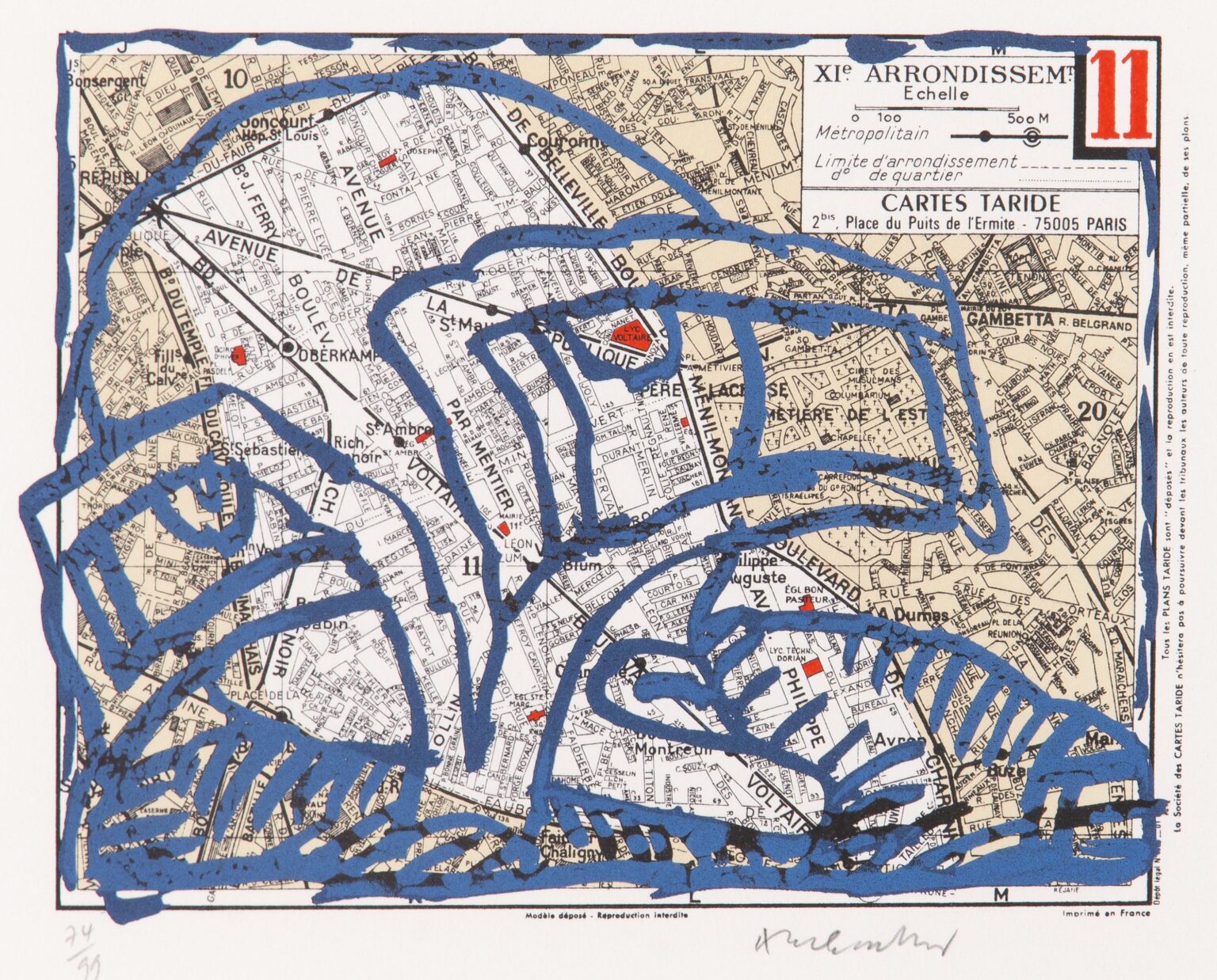 Plan de Paris I - Pierre Alechinsky 