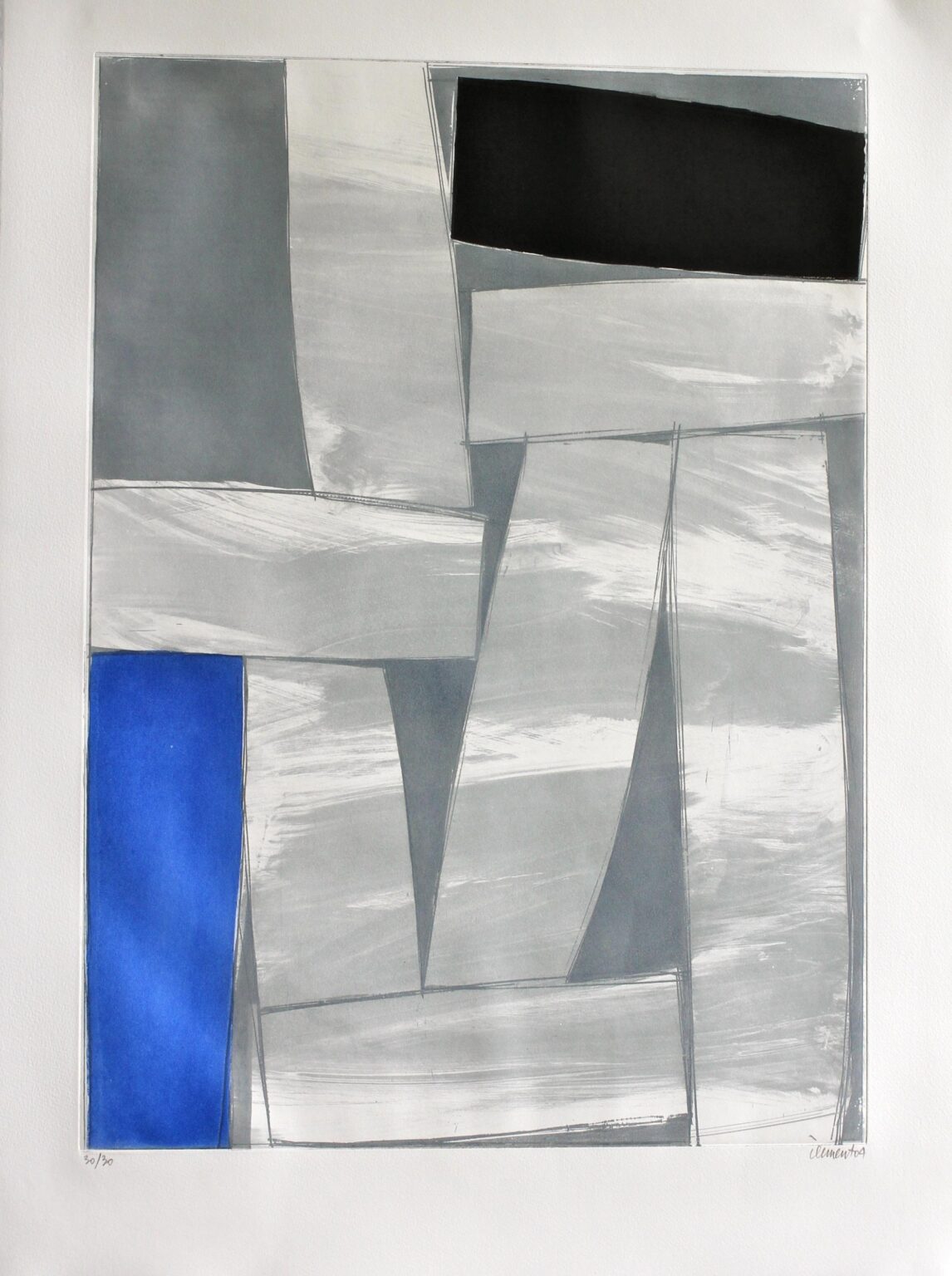 Sans titre (bleu, gris, noir) - Alain Cl&eacute;ment 