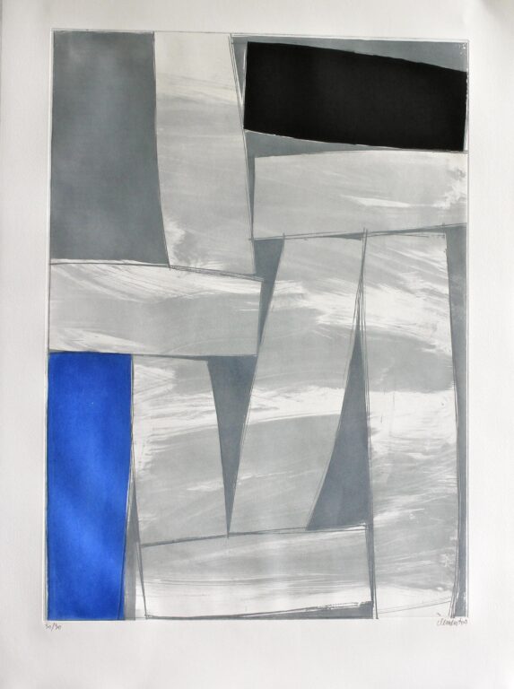 Sans titre (bleu, gris, noir) - Alain Clément 