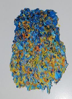Europ&auml;ischer Kopf, Gold-Blau - Bernd Schwarzer 