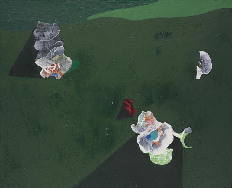 Fleurs sur fond vert - Max Ernst 