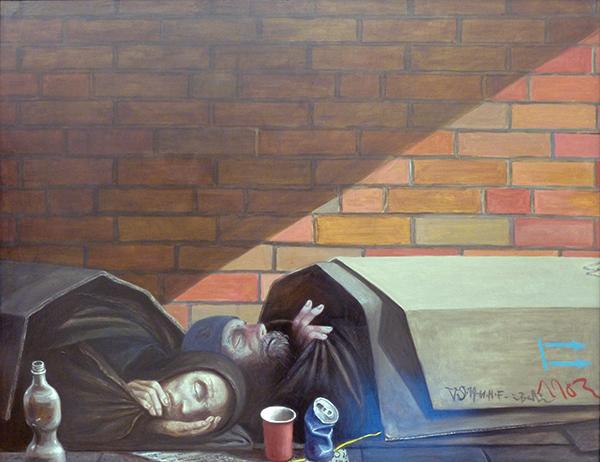 Zwei Schl&auml;fer - Volker Stelzmann 