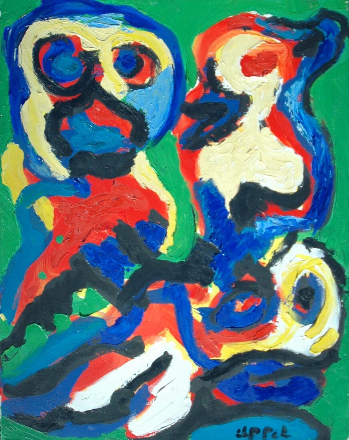 Ohne Titel (Personnages) - Karel Appel 
