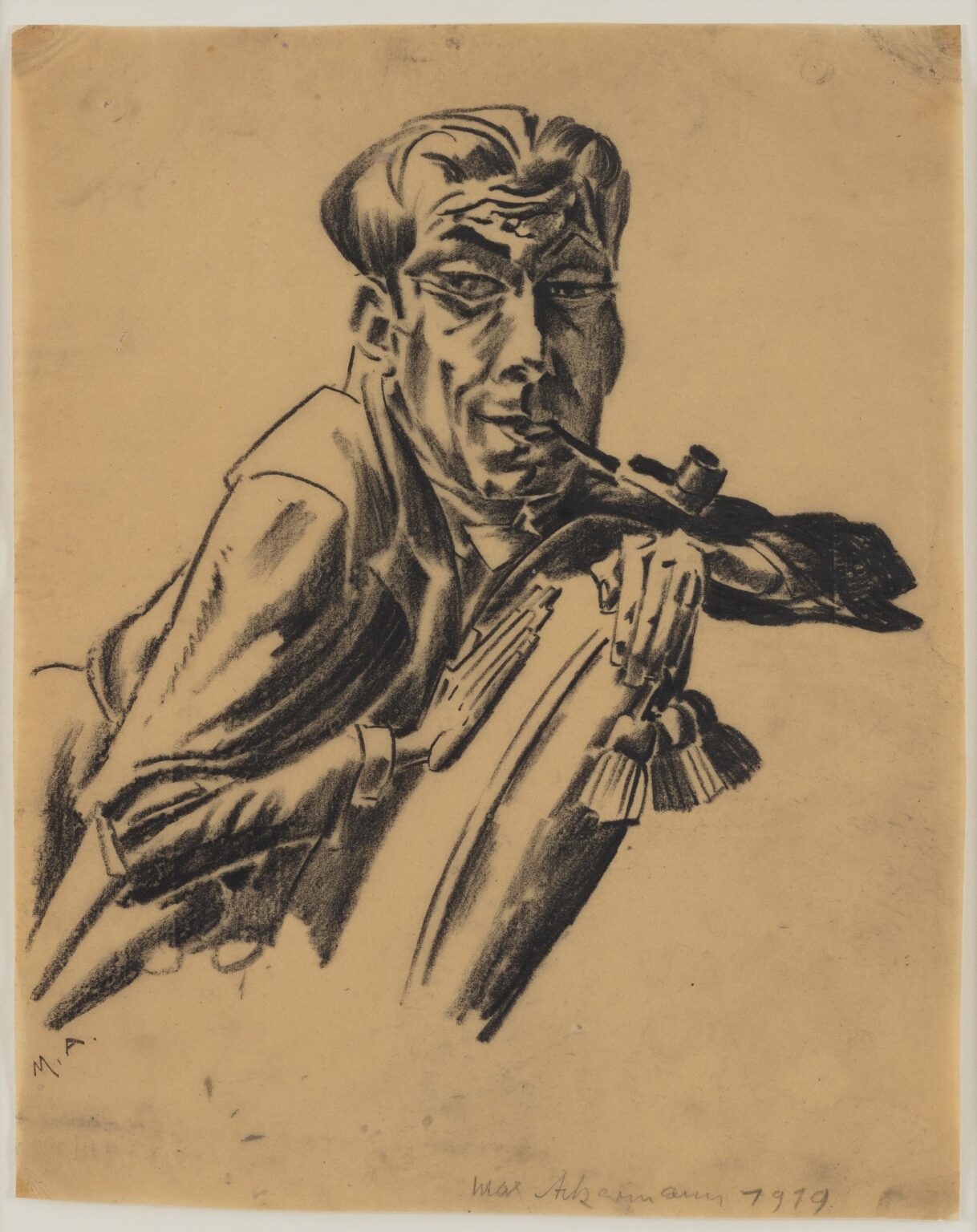 Ohne Titel (Pfeifenraucher) - Max Ackermann 