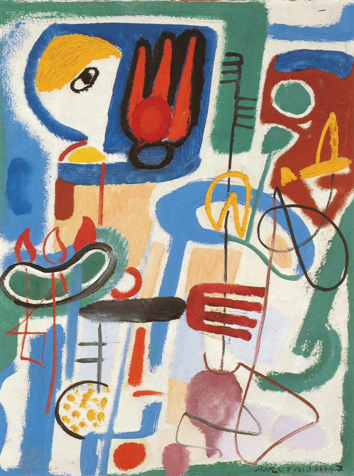 Figur und Blumen - Max Ackermann 