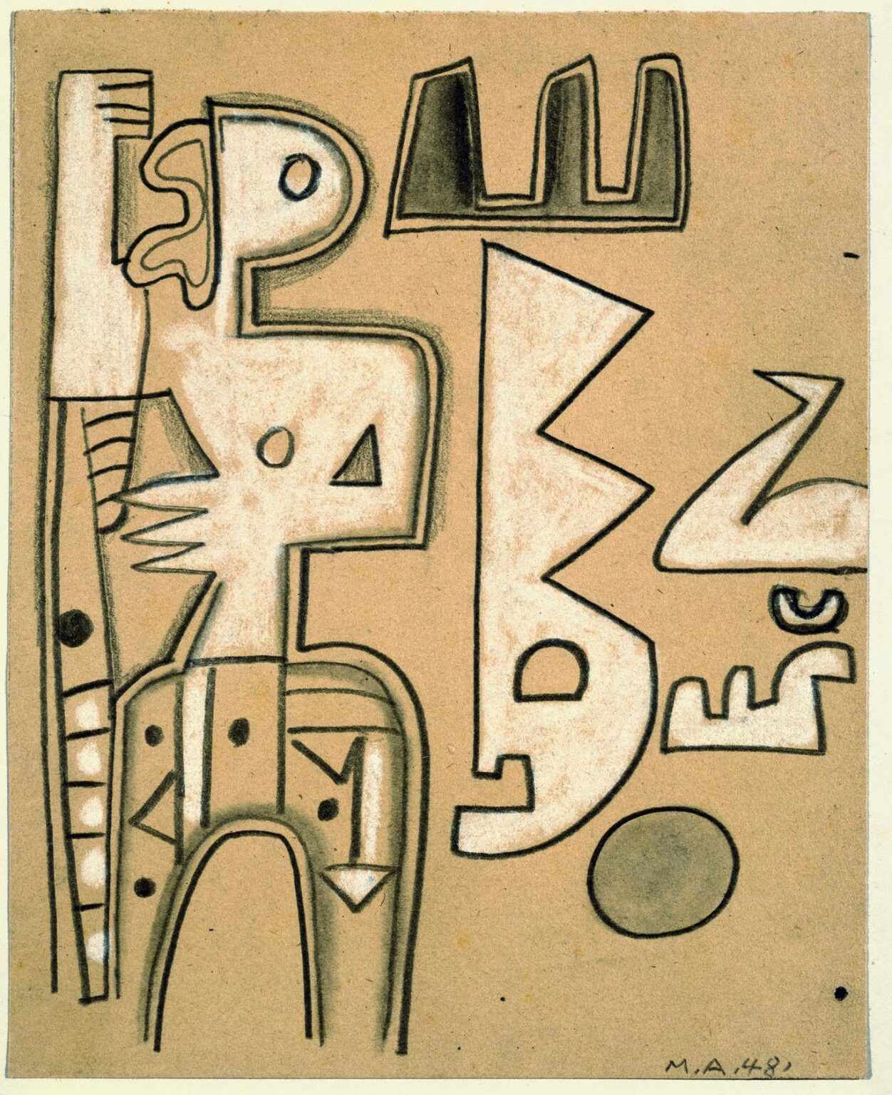 Ohne Titel (Abstrahierte Figuration) - Max Ackermann 