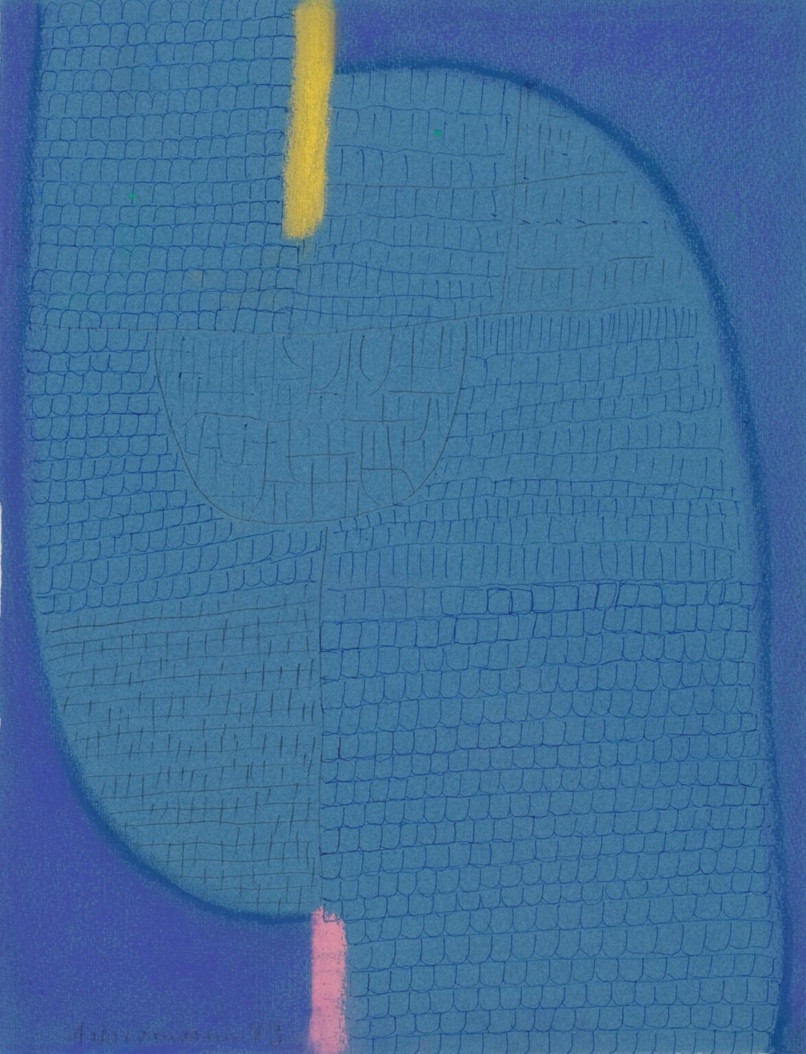Ohne Titel (blaue Zentrale) - Max Ackermann 