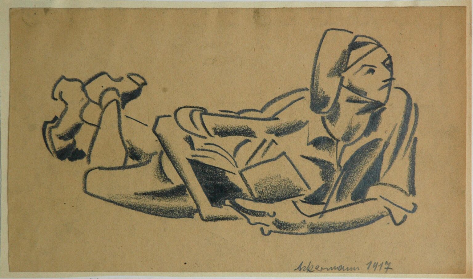 Ohne Titel (Liegende) - Max Ackermann 