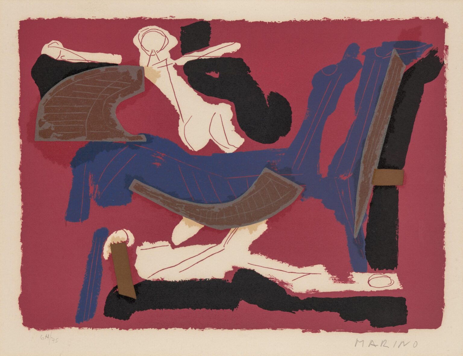 Blatt VI aus / Plate VI from &bdquo;Chevaux et Cavaliers&ldquo; - Marino Marini 