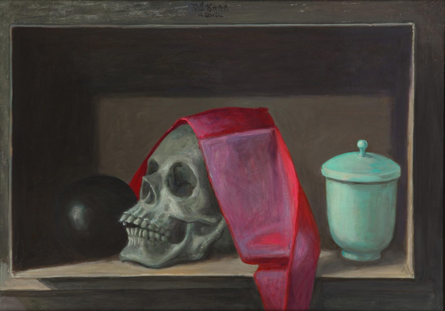 Stillleben mit gr&uuml;ner B&uuml;chse - Volker Stelzmann 