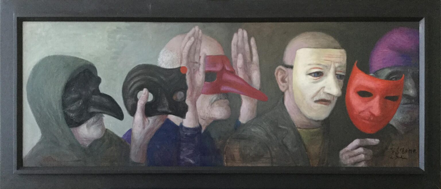 Selbst mit Masken - Volker Stelzmann 