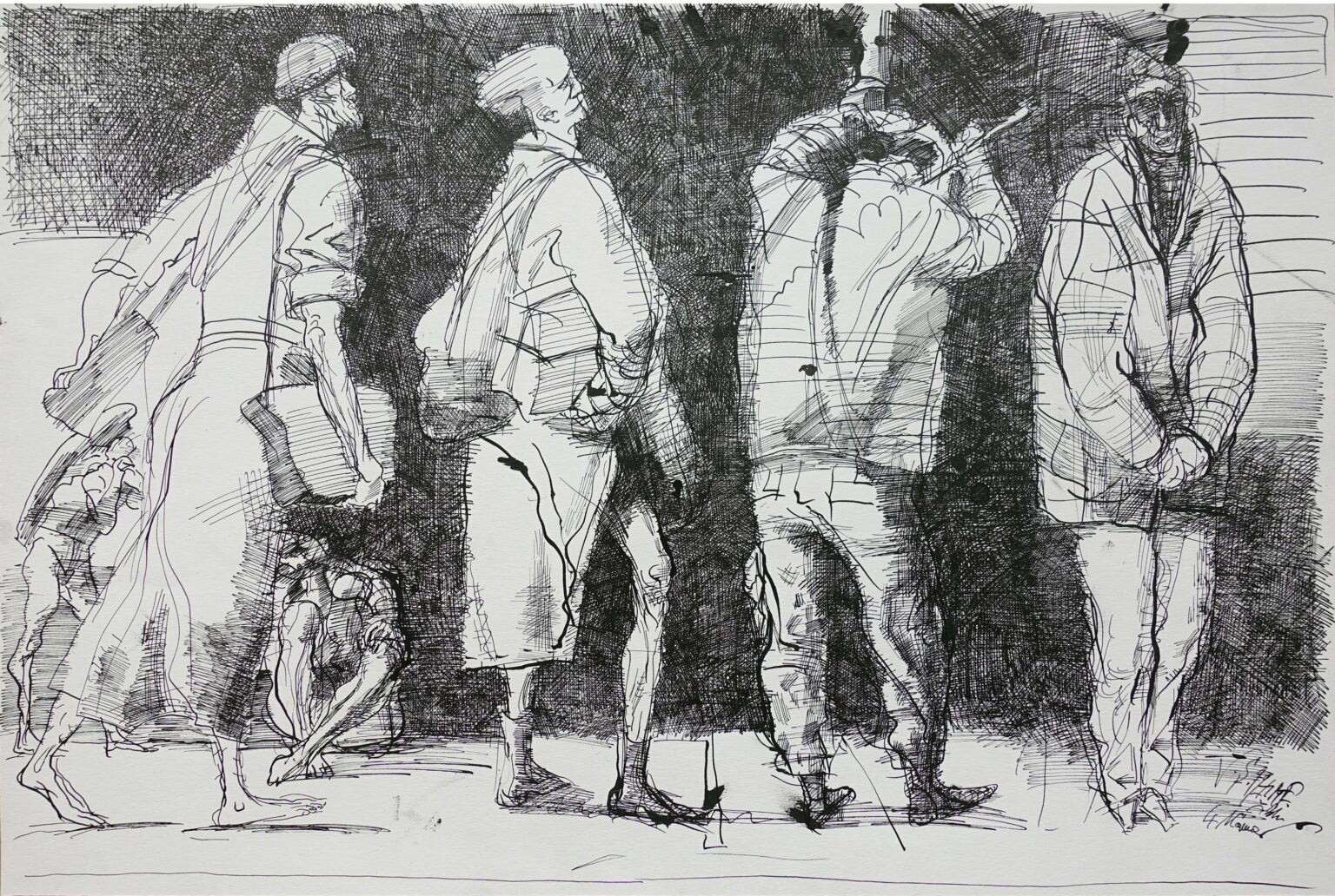 Vier M&auml;nner - Volker Stelzmann 