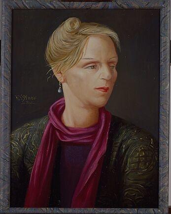 Frau mit Kürbis - Volker Stelzmann 