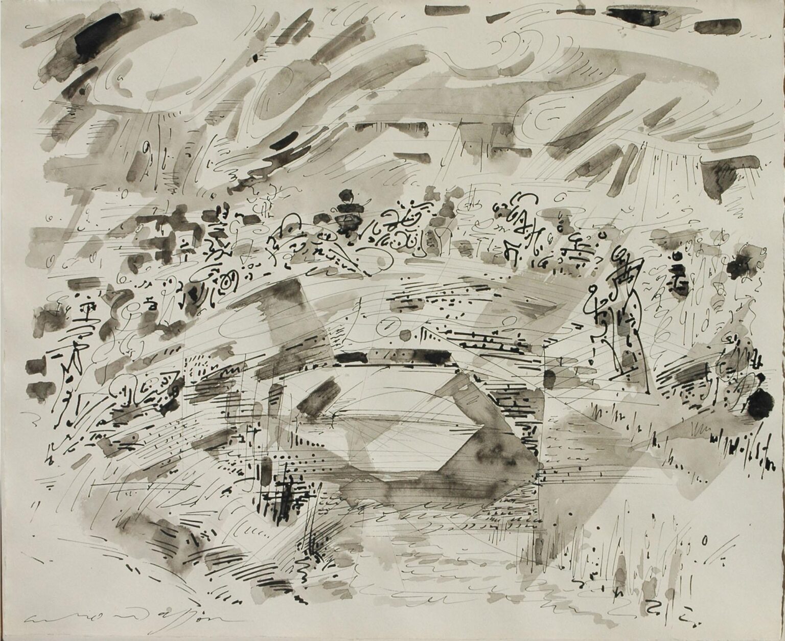 Assembl&eacute;e sur un pont - Andr&eacute; Masson 