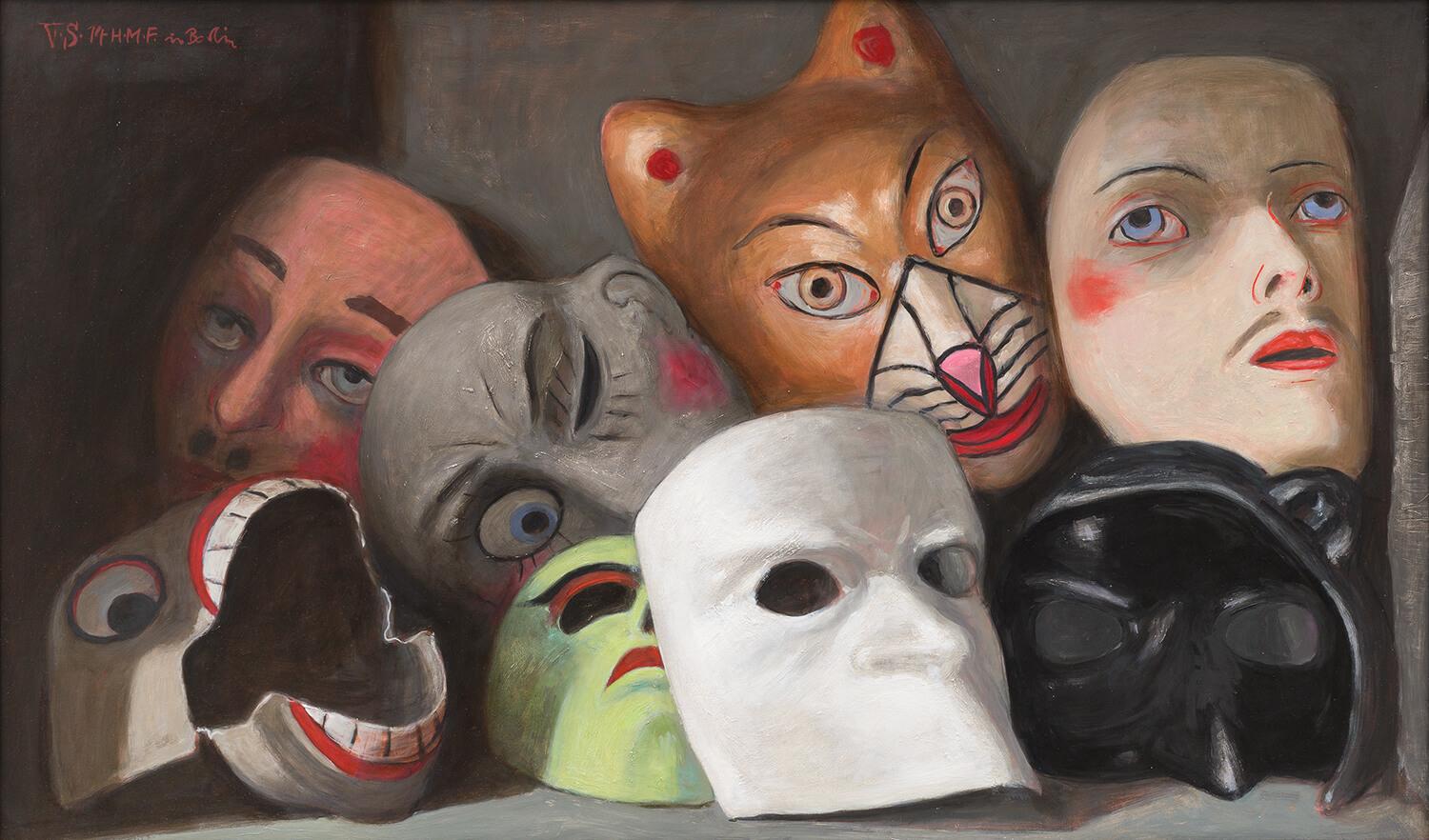 Stillleben Masken - Volker Stelzmann 