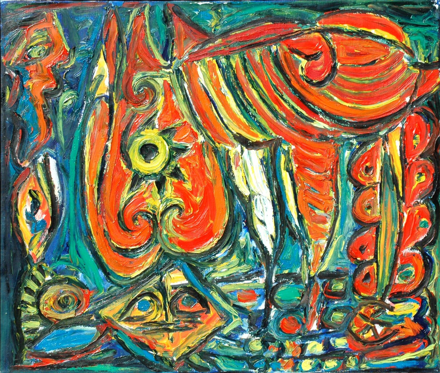 Orange Bird Horse - Carl-Henning Pedersen 