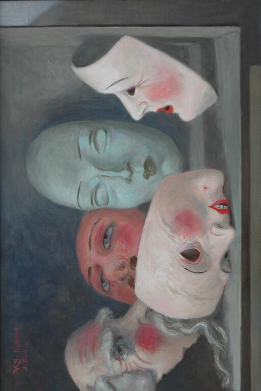 Fünf Masken - Volker Stelzmann 