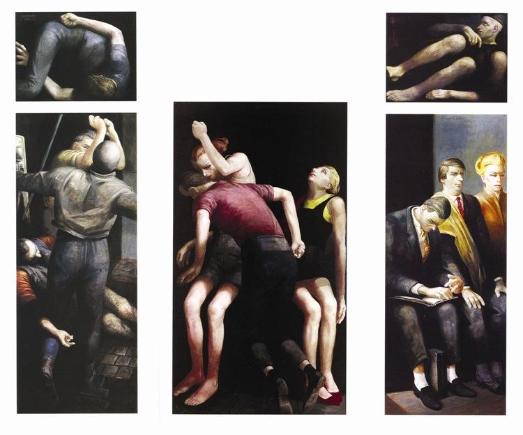 Painting in Five Parts (Polyptychon) - Volker Stelzmann 