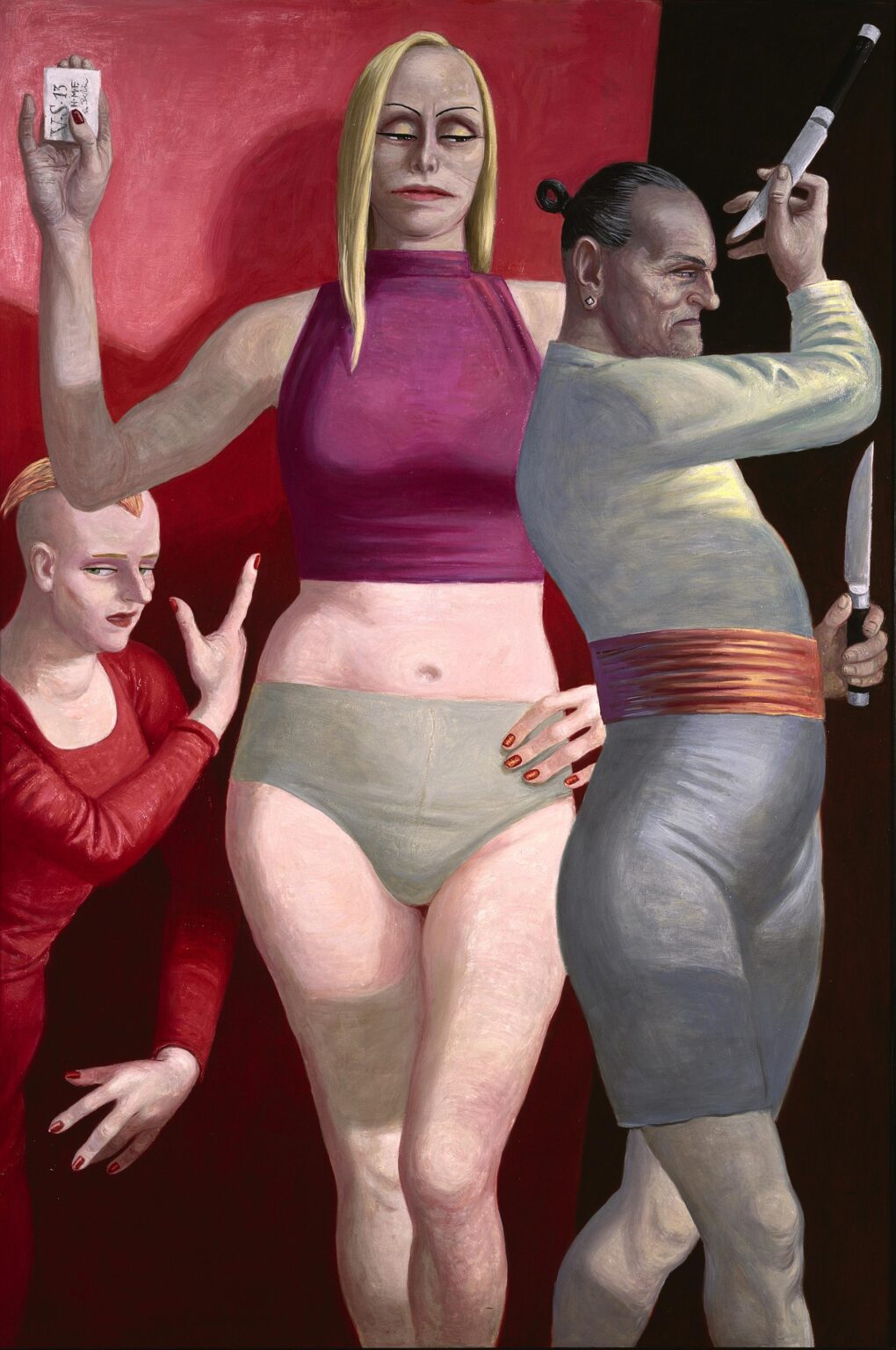 Tamara mit Assistentin und Messerwerfer - Volker Stelzmann 