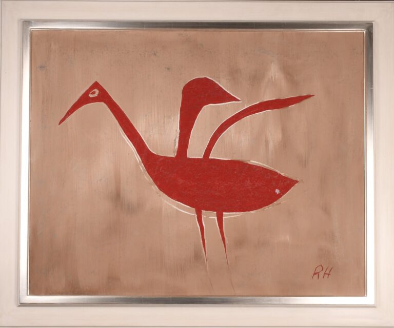 Abstrakter Vogel Rot - Richard Haizmann Richard Haizmann Öl auf Kunststoff 98 x117 cm Rahmenaussenmass
