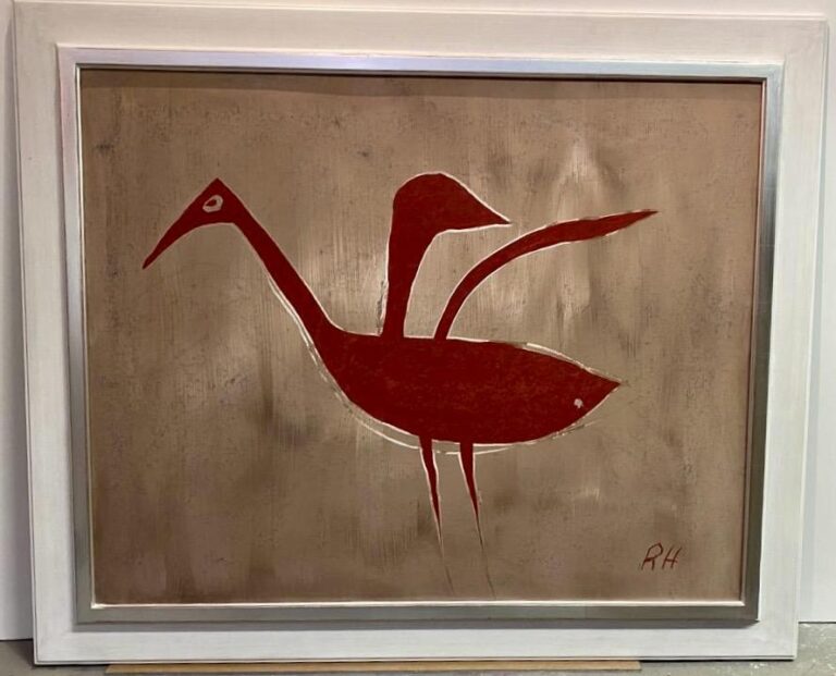 Abstrakter Vogel Rot - Richard Haizmann 
