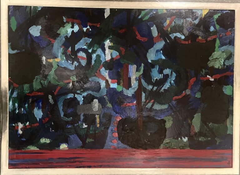 Strasse an nächtlichem Wald - Karl Kluth 