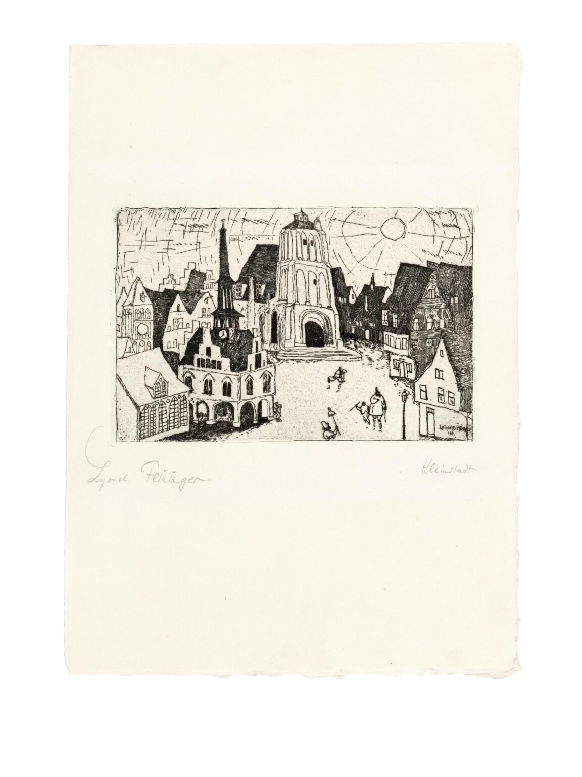 Sonnenaufgang (Kleinstadt) - Lyonel Feininger 
