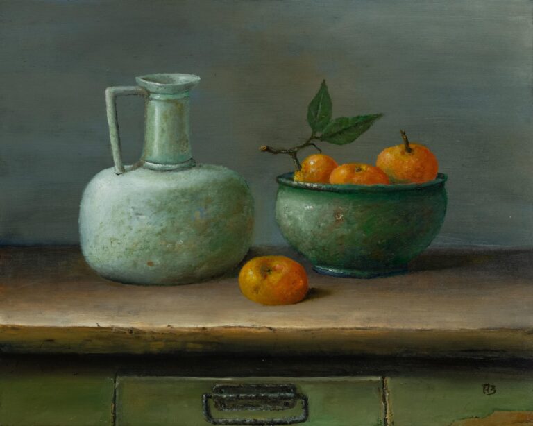 Stillleben mit Mandarinen - Alfred Baumann 