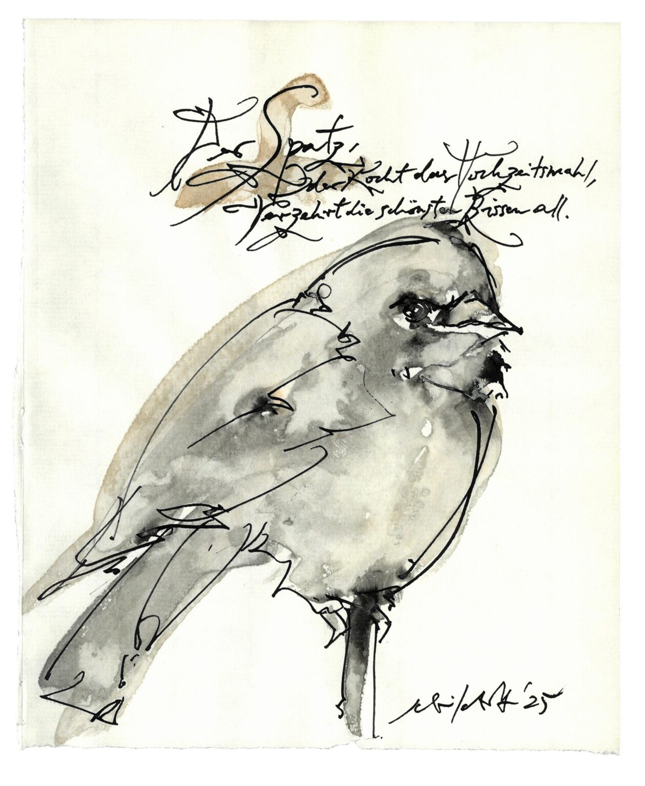 Der Spatz. Mit einem Gedicht von Heinrich Hoffmann von Fallersleben. - Albert Schindehütte 