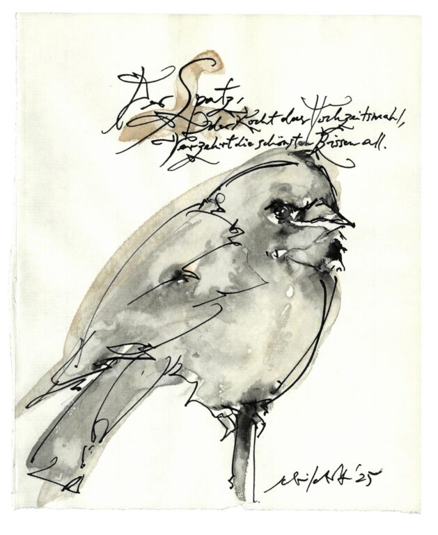 Der Spatz. Mit einem Gedicht von Heinrich Hoffmann von Fallersleben. - Albert Schindehütte 