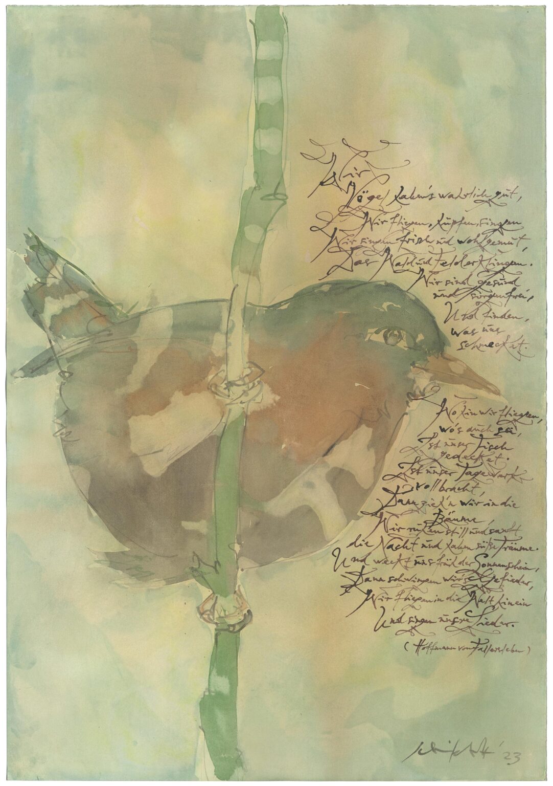 ohne Titel. Mit einem Gedicht von August Heinrich von Fallersleben. - Albert Schindehütte 
