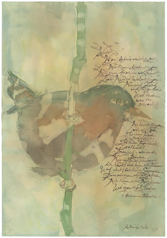 ohne Titel. Mit einem Gedicht von August Heinrich von Fallersleben. - Albert Schindehütte 