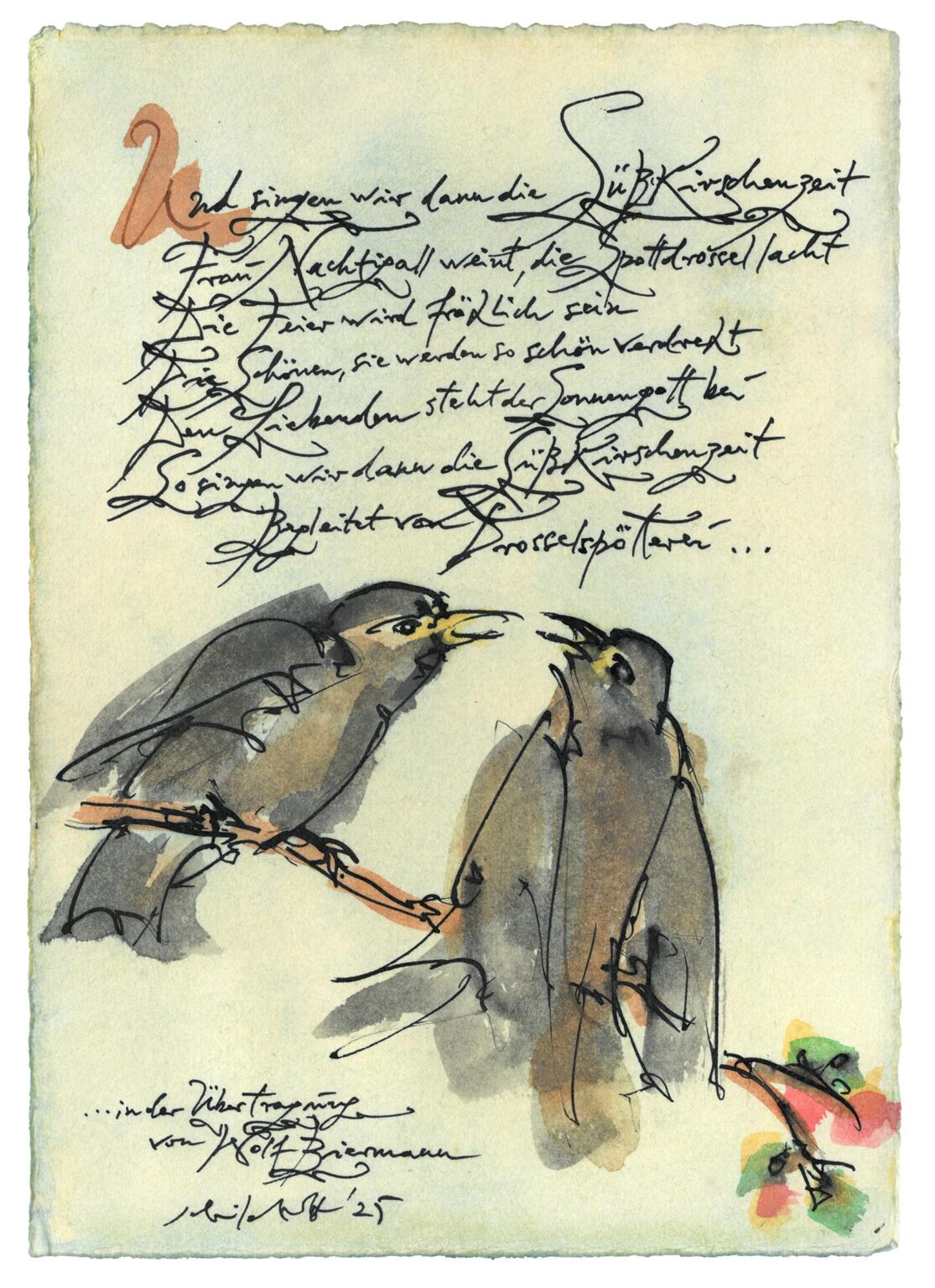 Und singen wir dann die Süßkirschenzeit. Mit einem Gedicht von Wolf Biermann nach Jean-Baptiste Clément. - Albert Schindehütte 