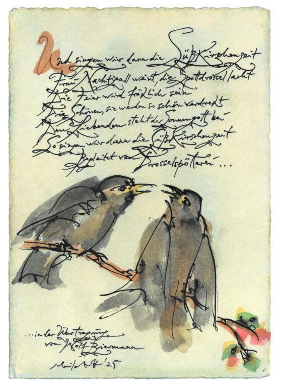 Und singen wir dann die Süßkirschenzeit. Mit einem Gedicht von Wolf Biermann nach Jean-Baptiste Clément. - Albert Schindehütte 