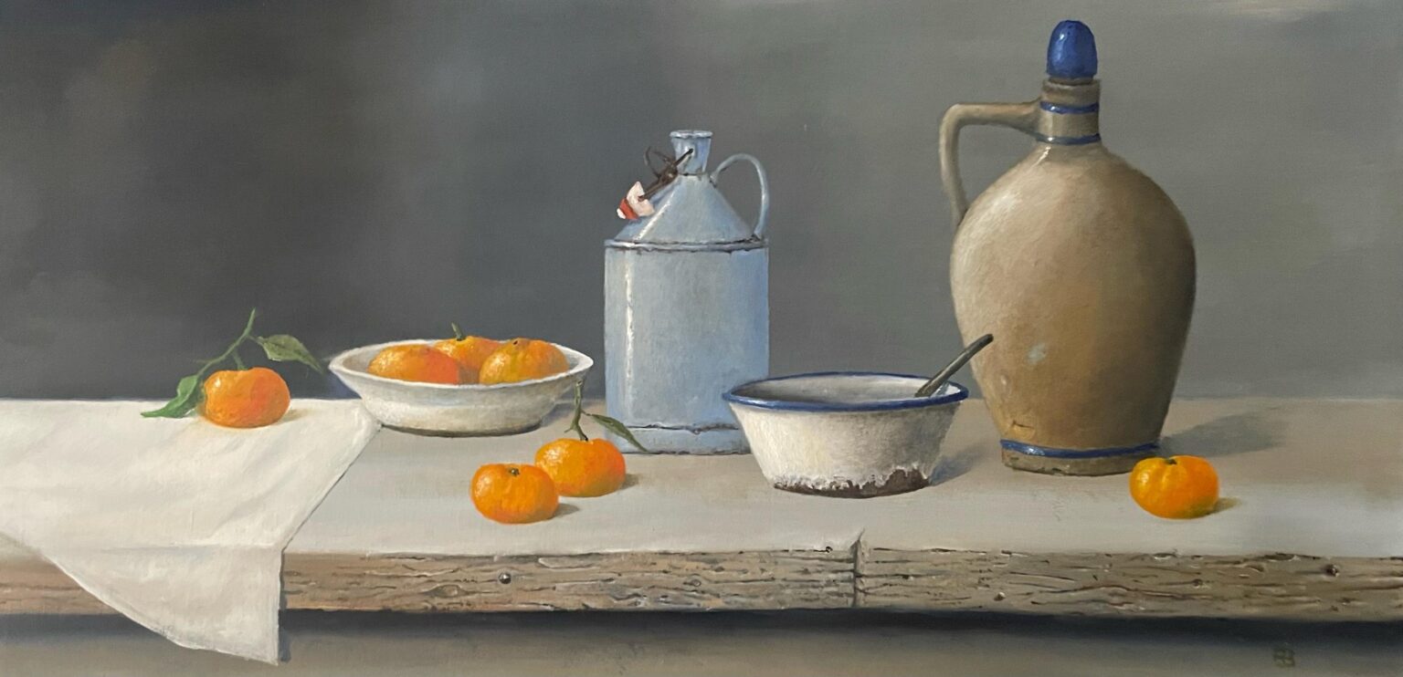 Stillleben mit Clementinen - Alfred Baumann 