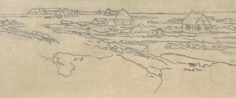 Sylter Landschaft mit Häusern - Helene Varges 