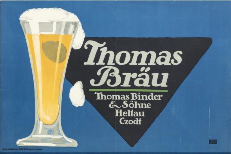 Lucian Bernhard-Lithographie „Thomas Bräu“ aus dem Nachlass von Karl Lagerfeld - Wunderkammer 