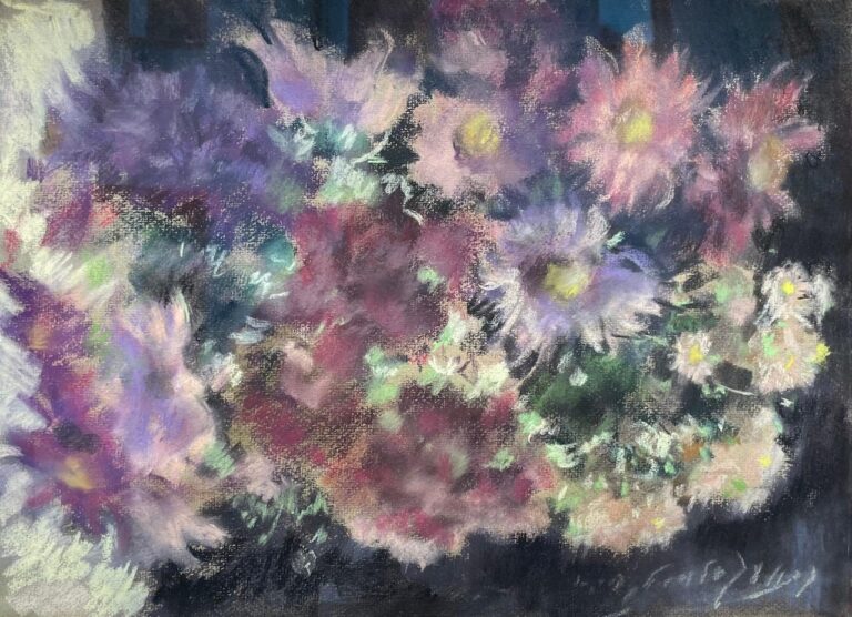 Rosa und lila Herbstastern - Lotte Laserstein 