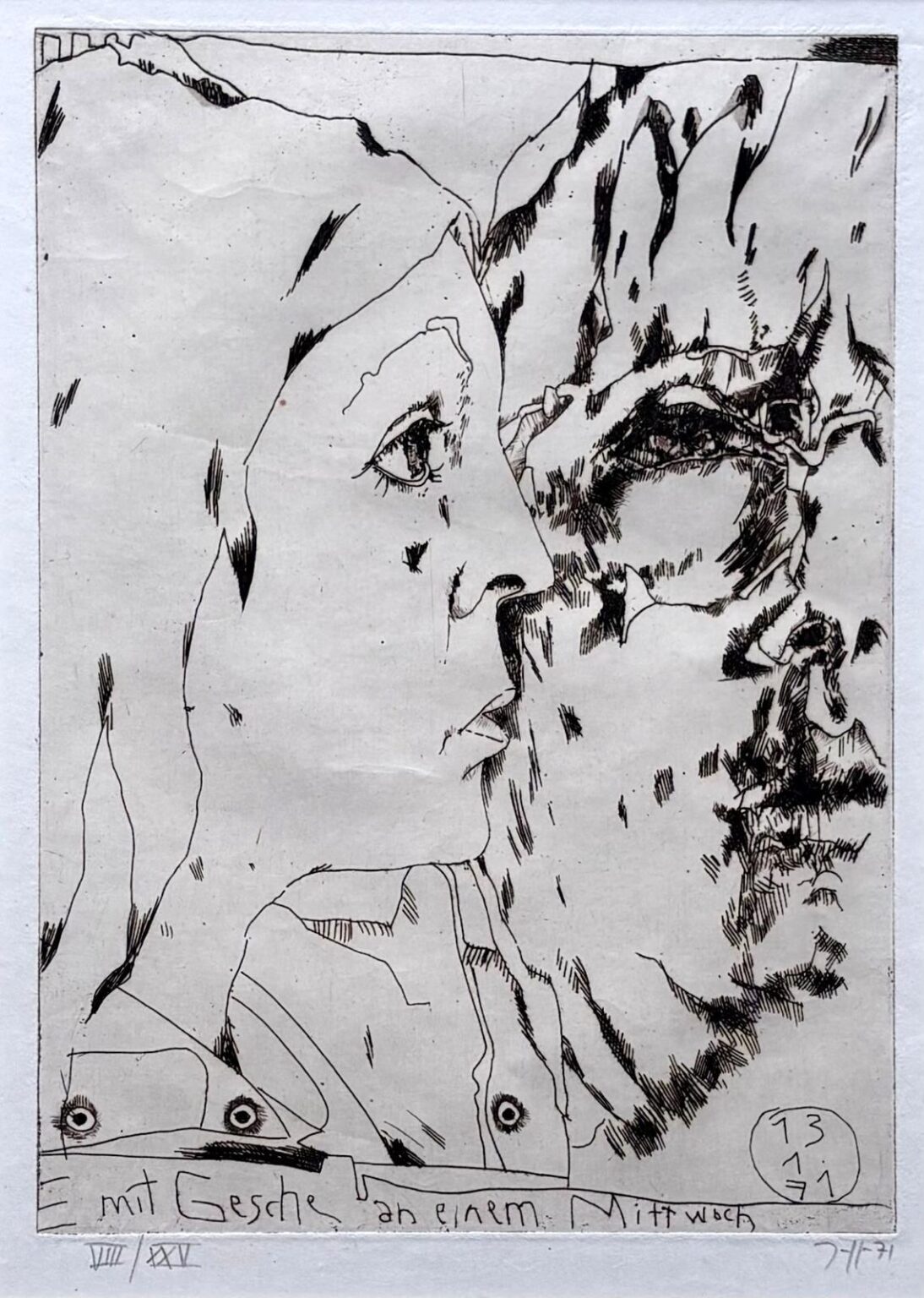 Selbst mit Gesche - Horst Janssen 