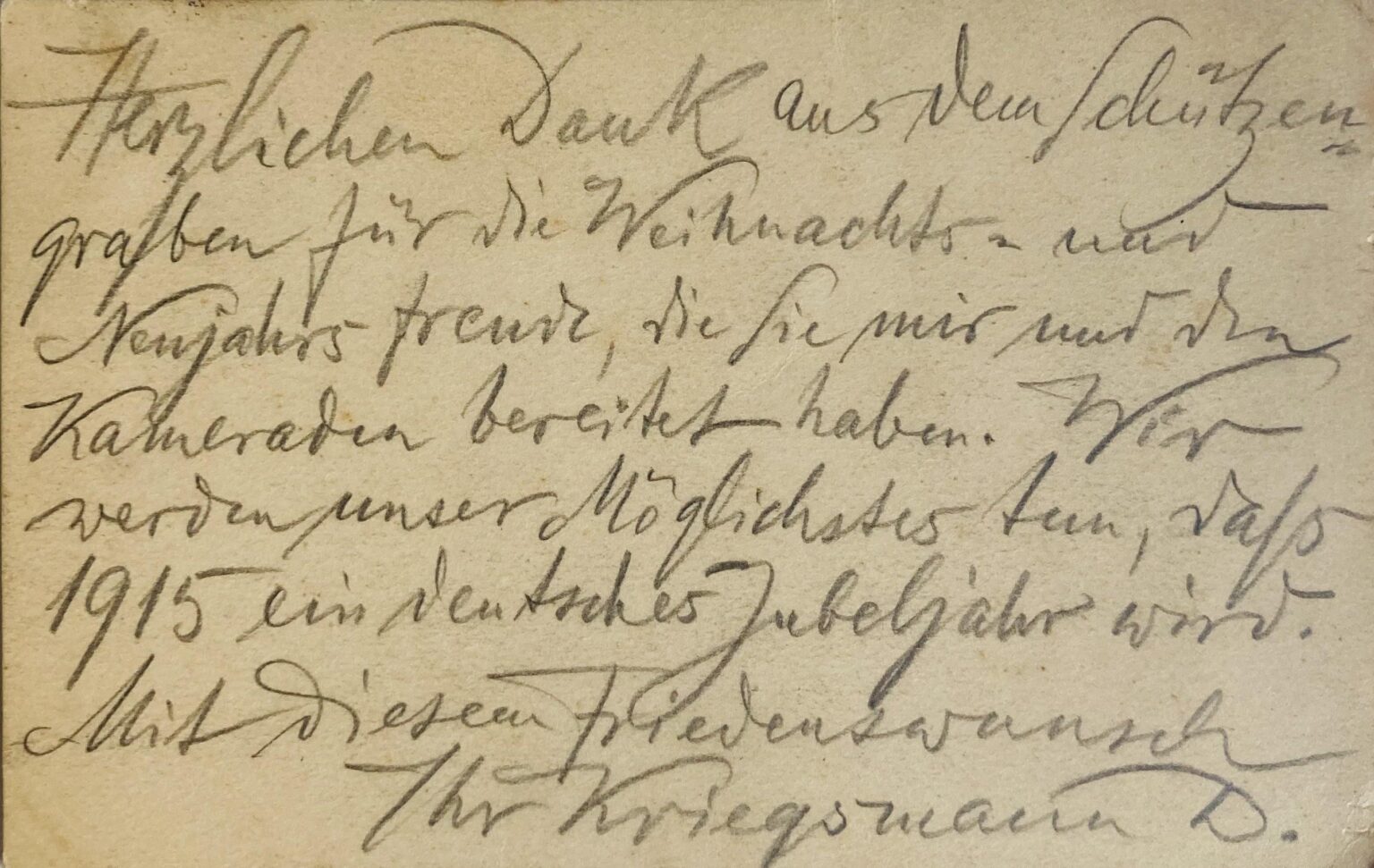 Postkarte mit eigenh&auml;ndigem achtzeiligem Dankesschreiben - Richard Dehmel 