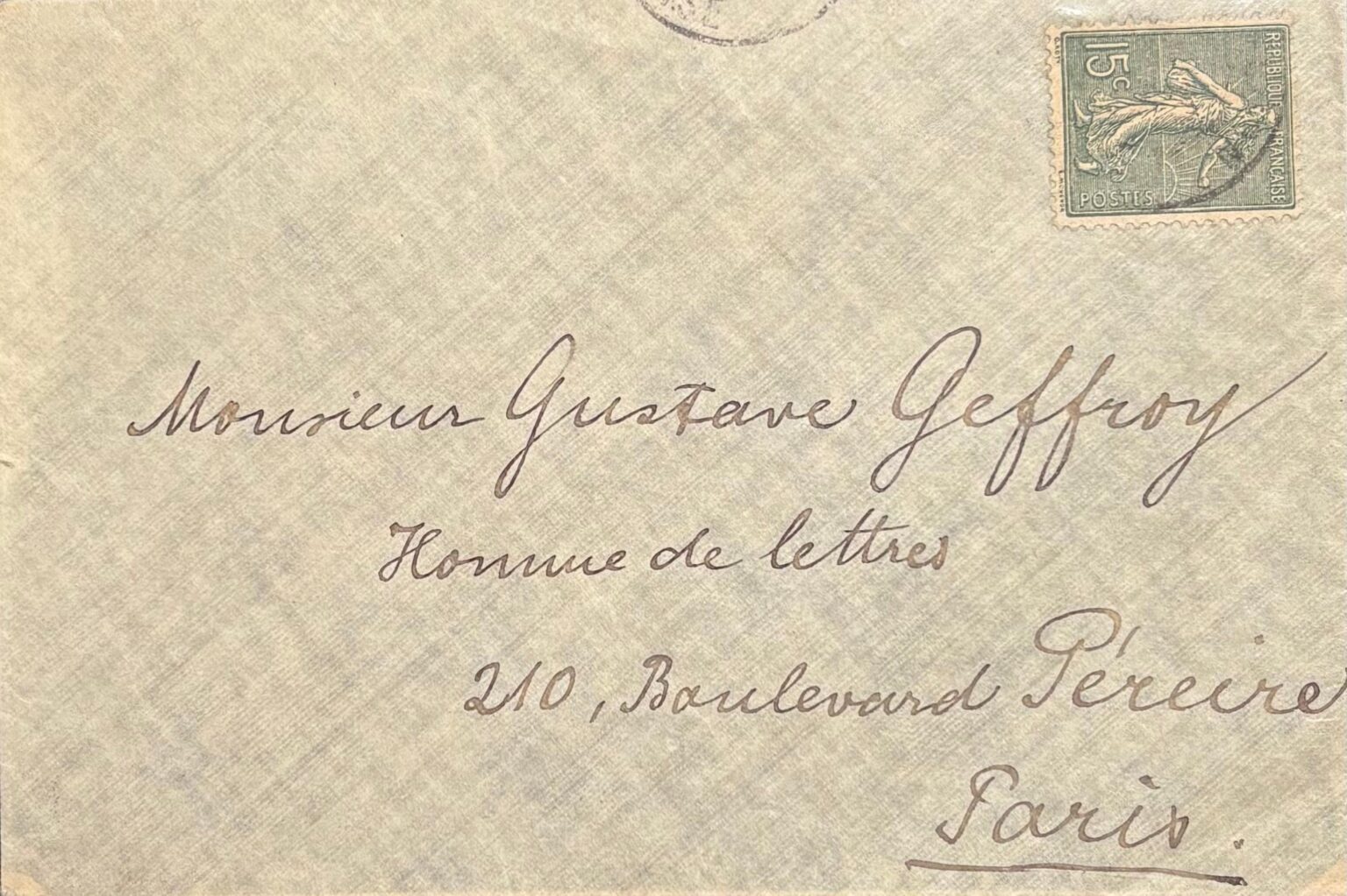 Eigenh&auml;ndig adressierter Briefumschlag - Rainer Maria Rilke 