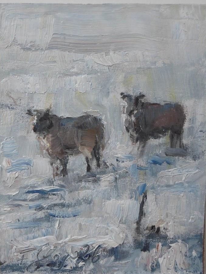 Schafe im Schnee - Frauke Gloyer 