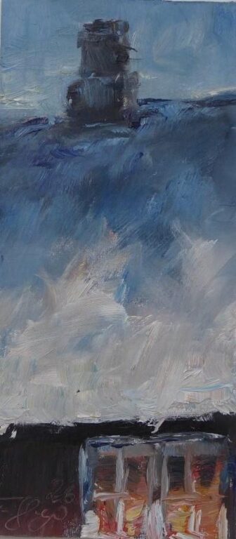 Erleuchtetes Fenster in Winternacht - Frauke Gloyer 