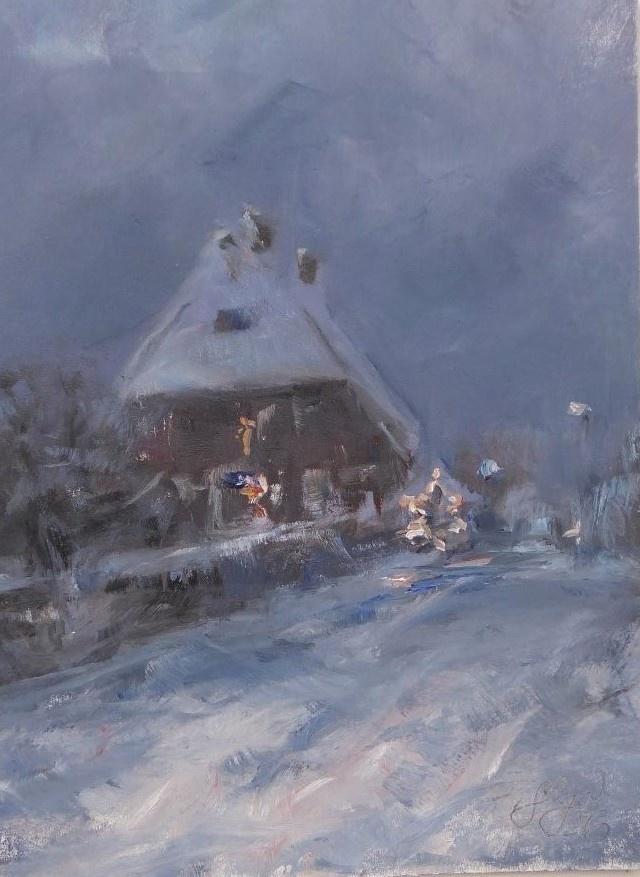 Schneenacht am M&uuml;hlendeich - Frauke Gloyer 