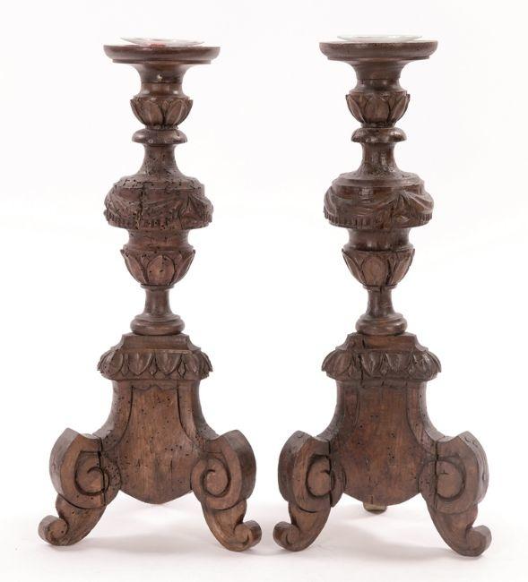 Paar barocke Sakralkerzenleuchter - Wunderkammer 