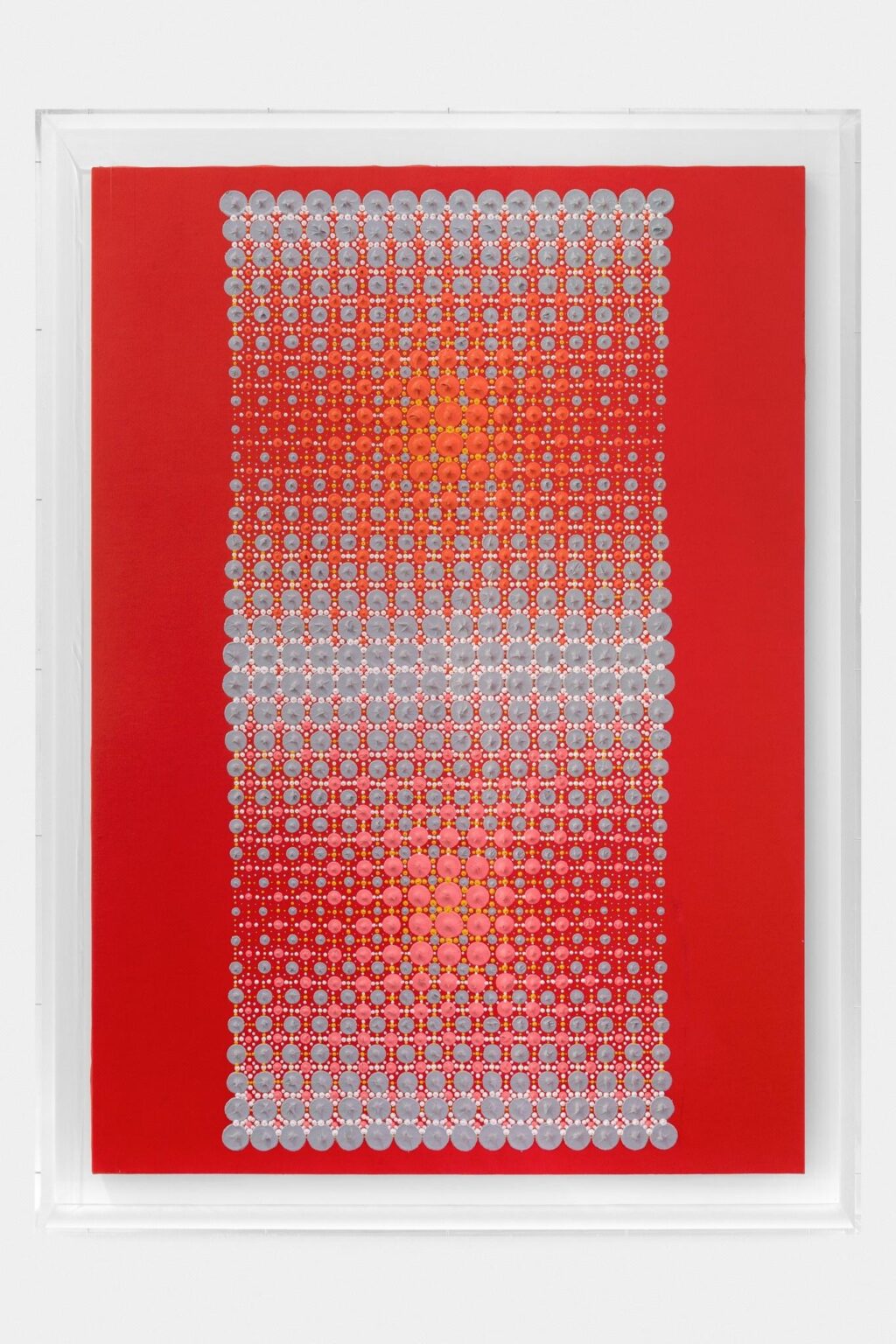 Struktur grau, weiss, grau auf Rot 1964 - Almir da Silva Mavignier 