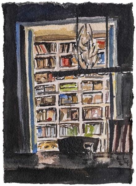 Bücherregal am Abend - Christopher Lehmpfuhl 